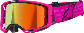 ALPINESTARS GOGGLES Vision 8 Goggle - Corp - Pink - Red Mirror Lens 5101625-3083