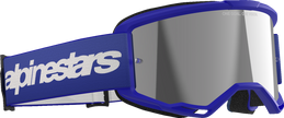ALPINESTARS GOGGLES Vision 3 Goggle - Wordmark - Blue - Silver Mirror Lens 5103225-7266