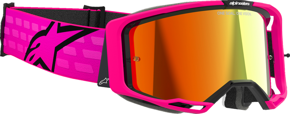 ALPINESTARS GOGGLES Vision 8 Goggle - Corp - Pink - Red Mirror Lens 5101625-3083