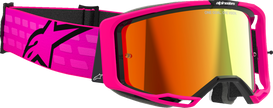 ALPINESTARS GOGGLES Vision 8 Goggle - Corp - Pink - Red Mirror Lens 5101625-3083