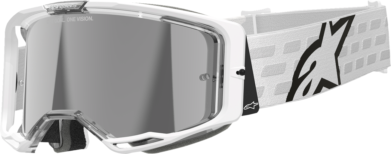 ALPINESTARS GOGGLES Vision 8 Goggle - Corp - White - Silver Mirror Lens 5101625-2055