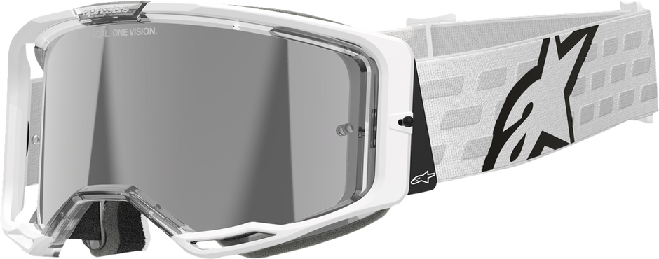 ALPINESTARS GOGGLES Vision 8 Goggle - Corp - White - Silver Mirror Lens 5101625-2055
