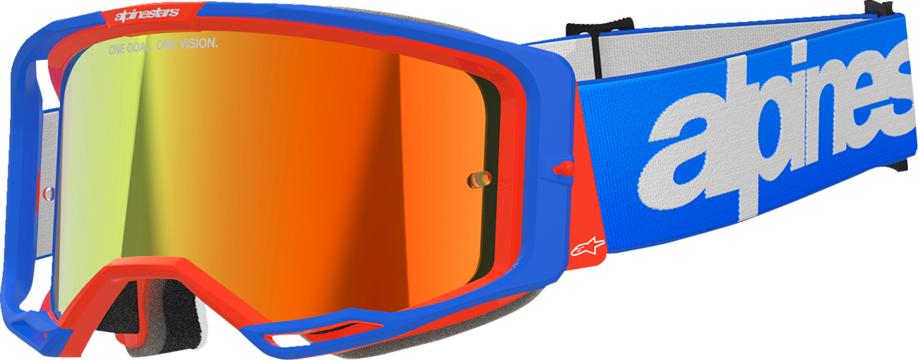 ALPINESTARS GOGGLES Vision 8 Goggle - Wordmark - Blue/Orange - Red Mirror 5101325-7303