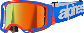 ALPINESTARS GOGGLES Vision 8 Goggle - Wordmark - Blue/Orange - Red Mirror 5101325-7303