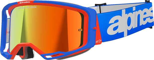 ALPINESTARS GOGGLES Vision 8 Goggle - Wordmark - Blue/Orange - Red Mirror 5101325-7303