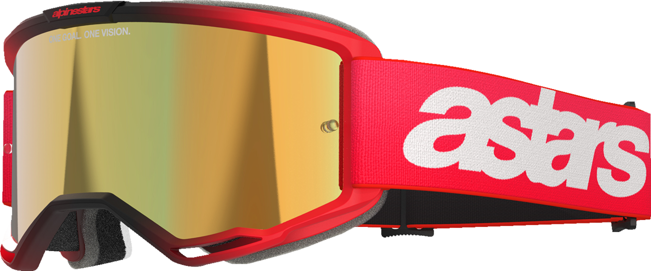 ALPINESTARS GOGGLES Vision 5 Goggle - Blaze - Red - Gold Mirror Lens 5102125-3115