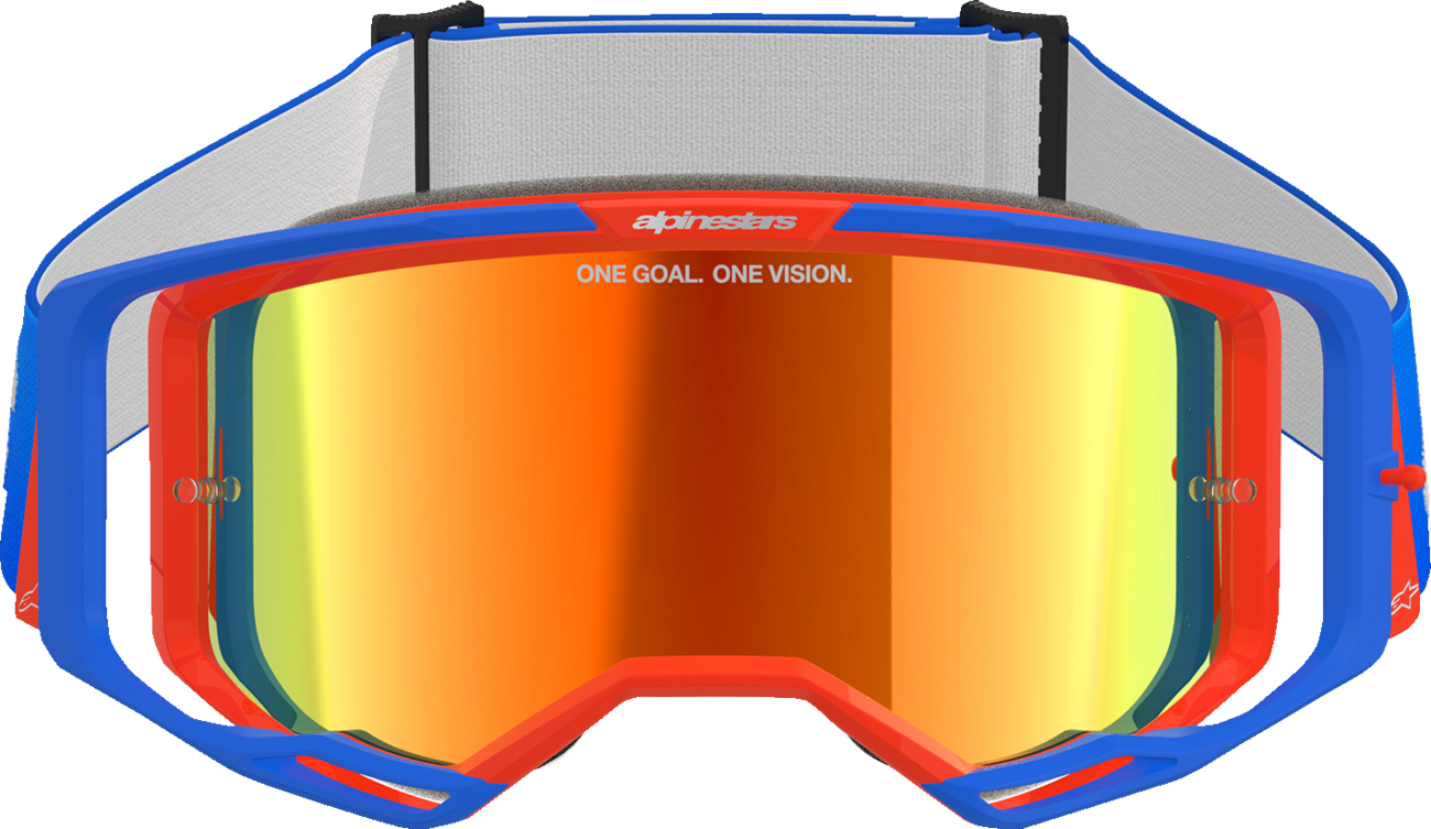 ALPINESTARS GOGGLES Vision 8 Goggle - Wordmark - Blue/Orange - Red Mirror 5101325-7303