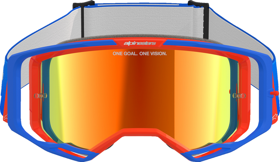 ALPINESTARS GOGGLES Vision 8 Goggle - Wordmark - Blue/Orange - Red Mirror 5101325-7303