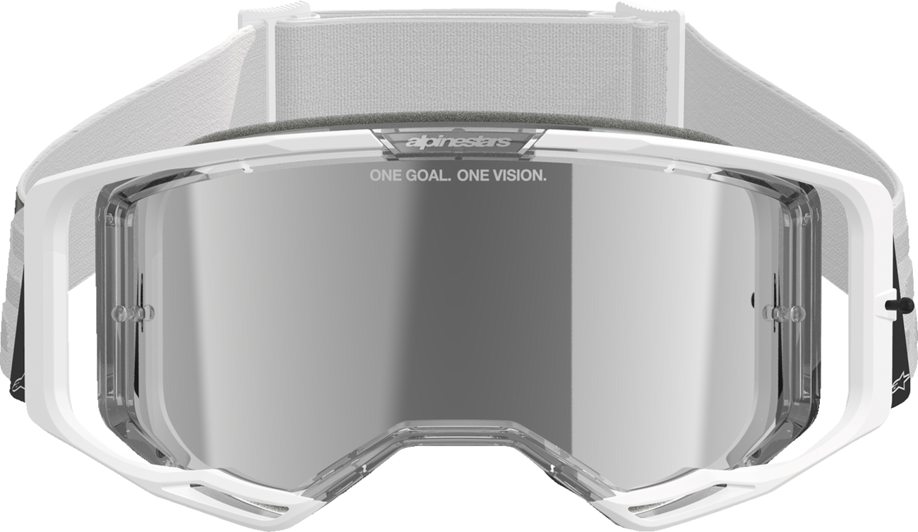 ALPINESTARS GOGGLES Vision 8 Goggle - Corp - White - Silver Mirror Lens 5101625-2055