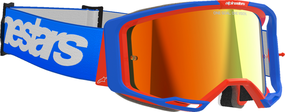ALPINESTARS GOGGLES Vision 8 Goggle - Wordmark - Blue/Orange - Red Mirror 5101325-7303