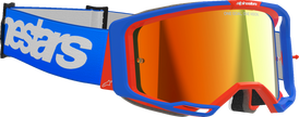 ALPINESTARS GOGGLES Vision 8 Goggle - Wordmark - Blue/Orange - Red Mirror 5101325-7303