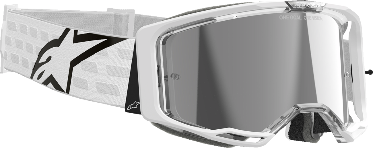 ALPINESTARS GOGGLES Vision 8 Goggle - Corp - White - Silver Mirror Lens 5101625-2055