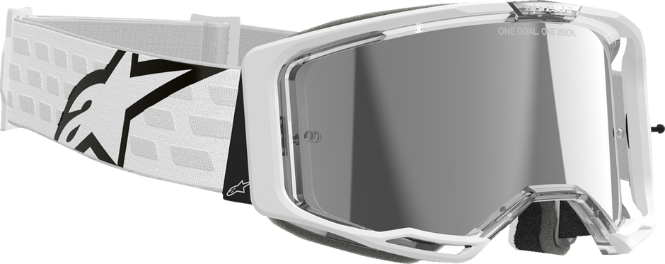 ALPINESTARS GOGGLES Vision 8 Goggle - Corp - White - Silver Mirror Lens 5101625-2055