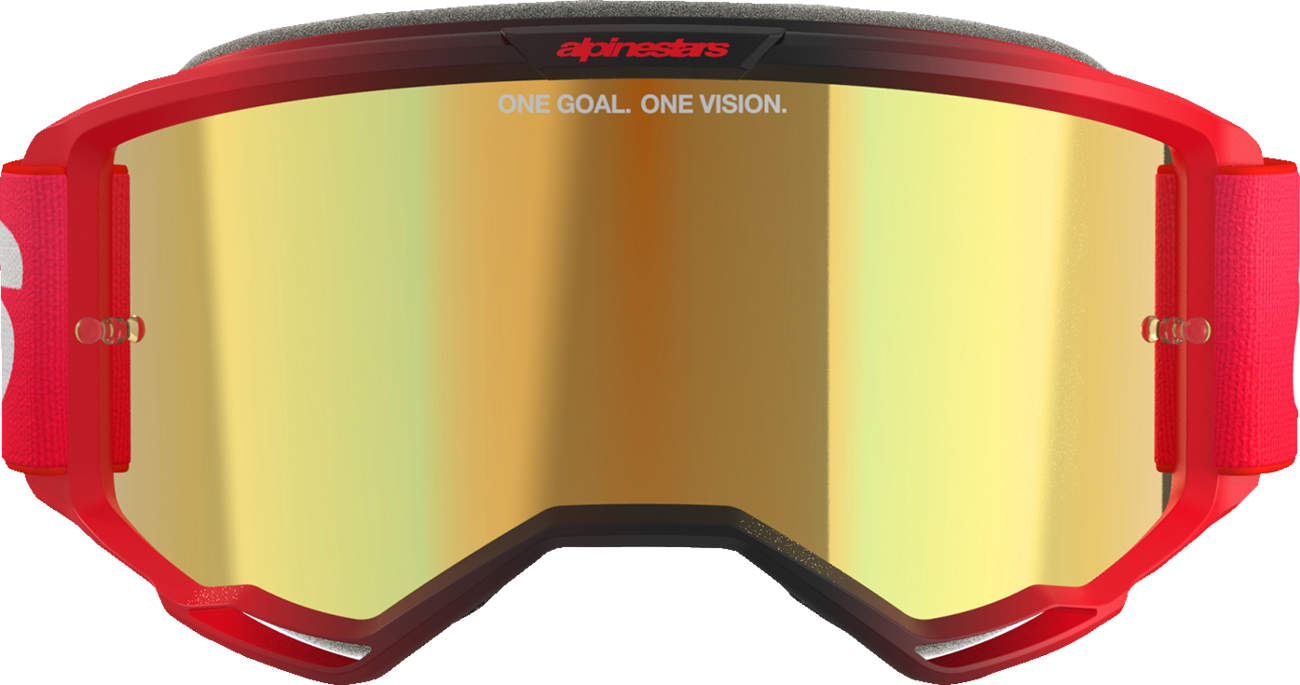 ALPINESTARS GOGGLES Vision 5 Goggle - Blaze - Red - Gold Mirror Lens 5102125-3115