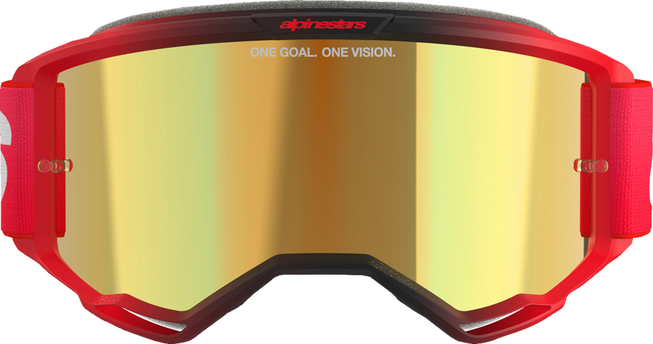 ALPINESTARS GOGGLES Vision 5 Goggle - Blaze - Red - Gold Mirror Lens 5102125-3115