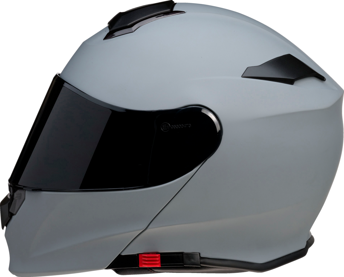 Z1R Solaris 2.0 modular street helmet in gray with smoke visor, shown in XS size, full face and vented design.