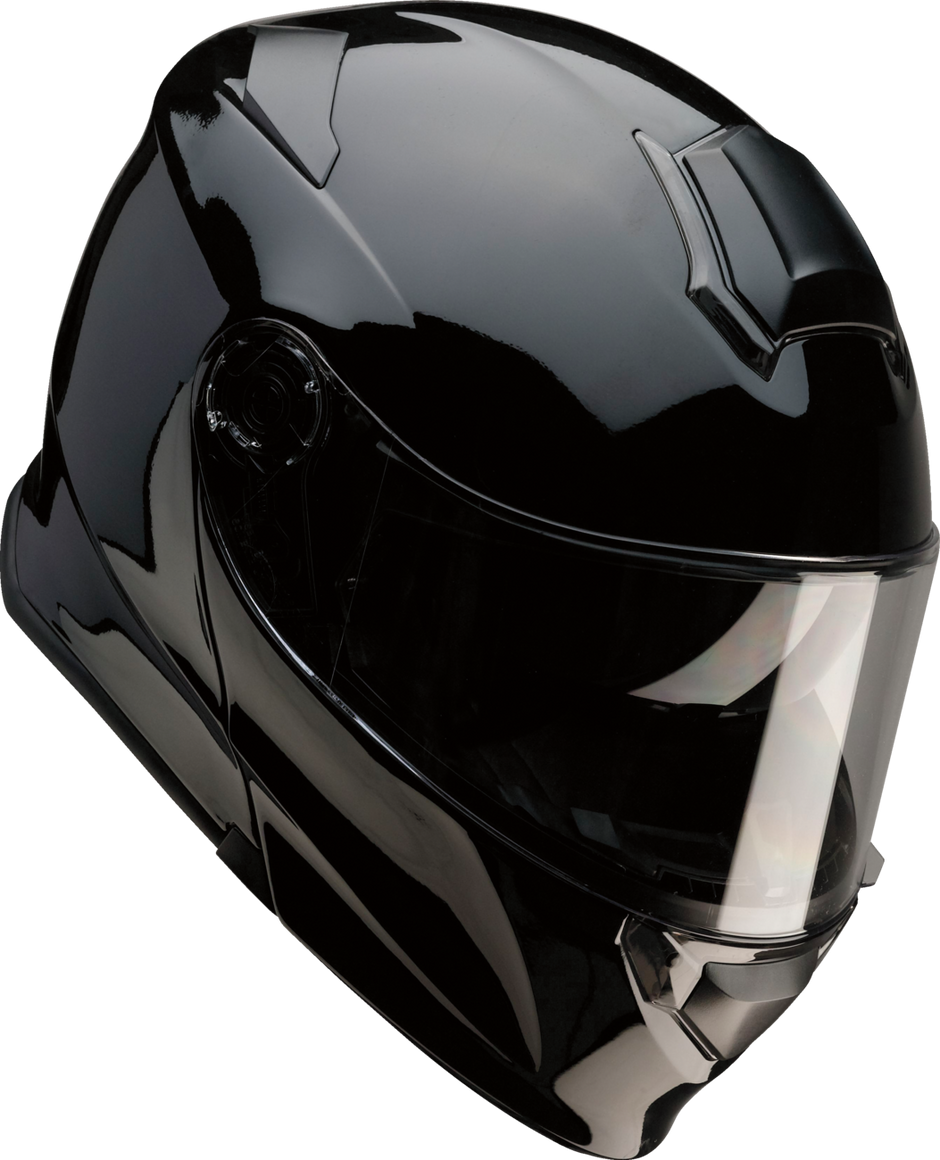 Black Z1R Solaris 2.0 modular street helmet in 2XL size, featuring a full face design with a sleek, solid finish.