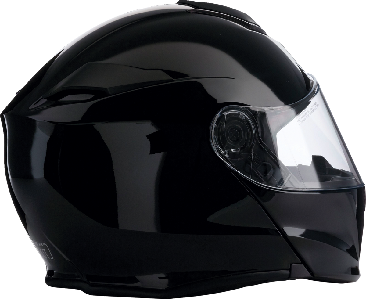 Z1R Solaris 2.0 solid black modular street helmet in 2XL size, showing full face design with adjustable chin bar and ventilation vents.
