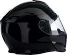 Z1R Solaris 2.0 solid black modular street helmet in 2XL size, showing full face design with adjustable chin bar and ventilation vents.
