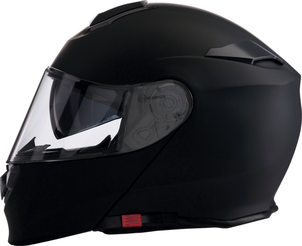 Z1R Solaris 2.0 modular street helmet in flat black, large size, with full face and flip-up design, shown from front angle.