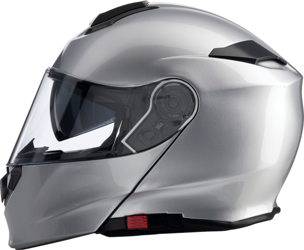 Z1R Solaris 2.0 modular street helmet in solid silver, XS size, with full face and flip-up design, shown from front angle.