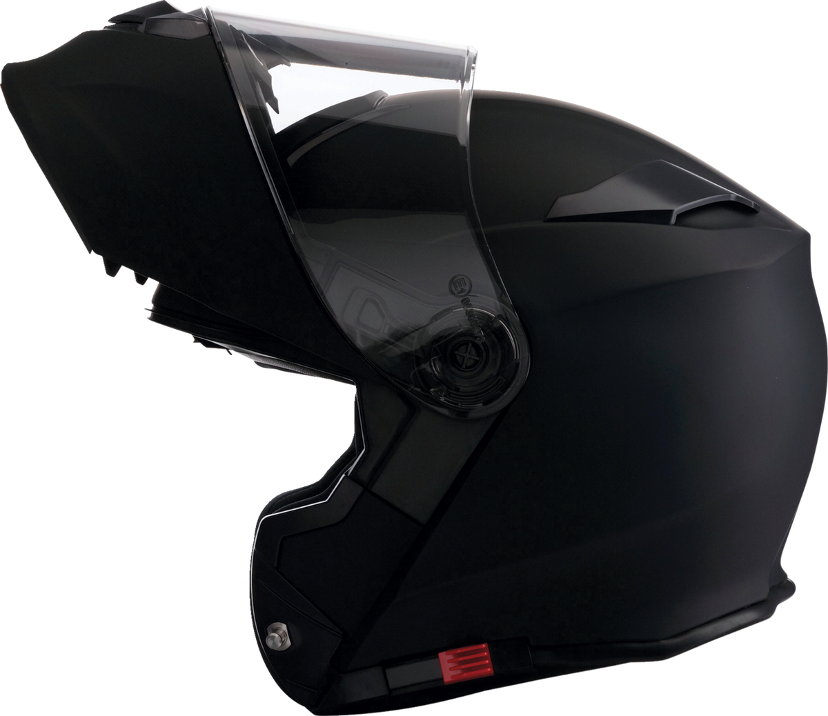 Z1R Solaris 2.0 solid flat black street full face modular helmet, large size, showing sleek aerodynamic design and secure chin strap.