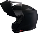 Z1R Solaris 2.0 solid flat black street full face modular helmet, large size, showing sleek aerodynamic design and secure chin strap.