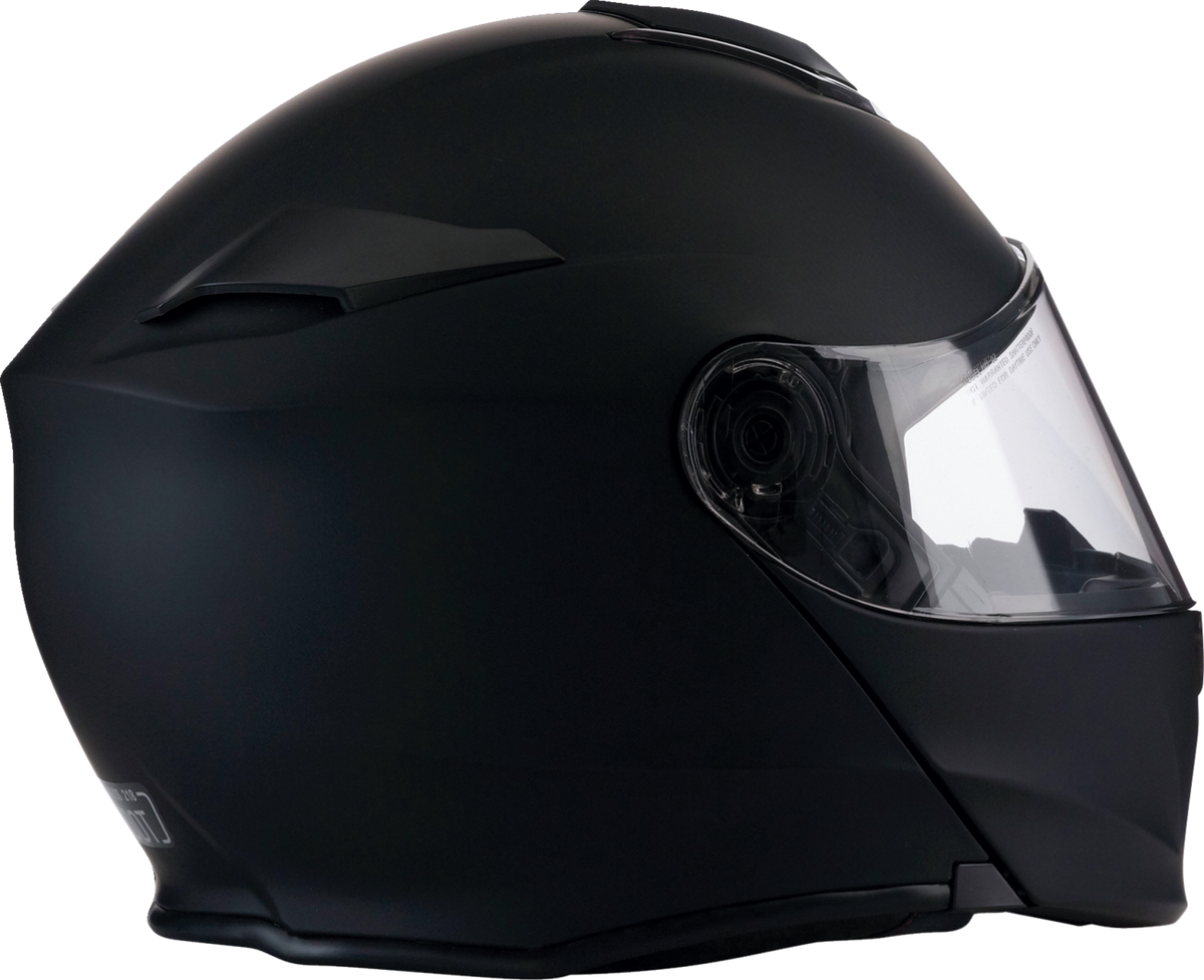 Z1R Solaris 2.0 street full face modular helmet in solid flat black, large size, showing the sleek design and ventilation features.
