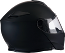 Z1R Solaris 2.0 street full face modular helmet in solid flat black, large size, showing the sleek design and ventilation features.