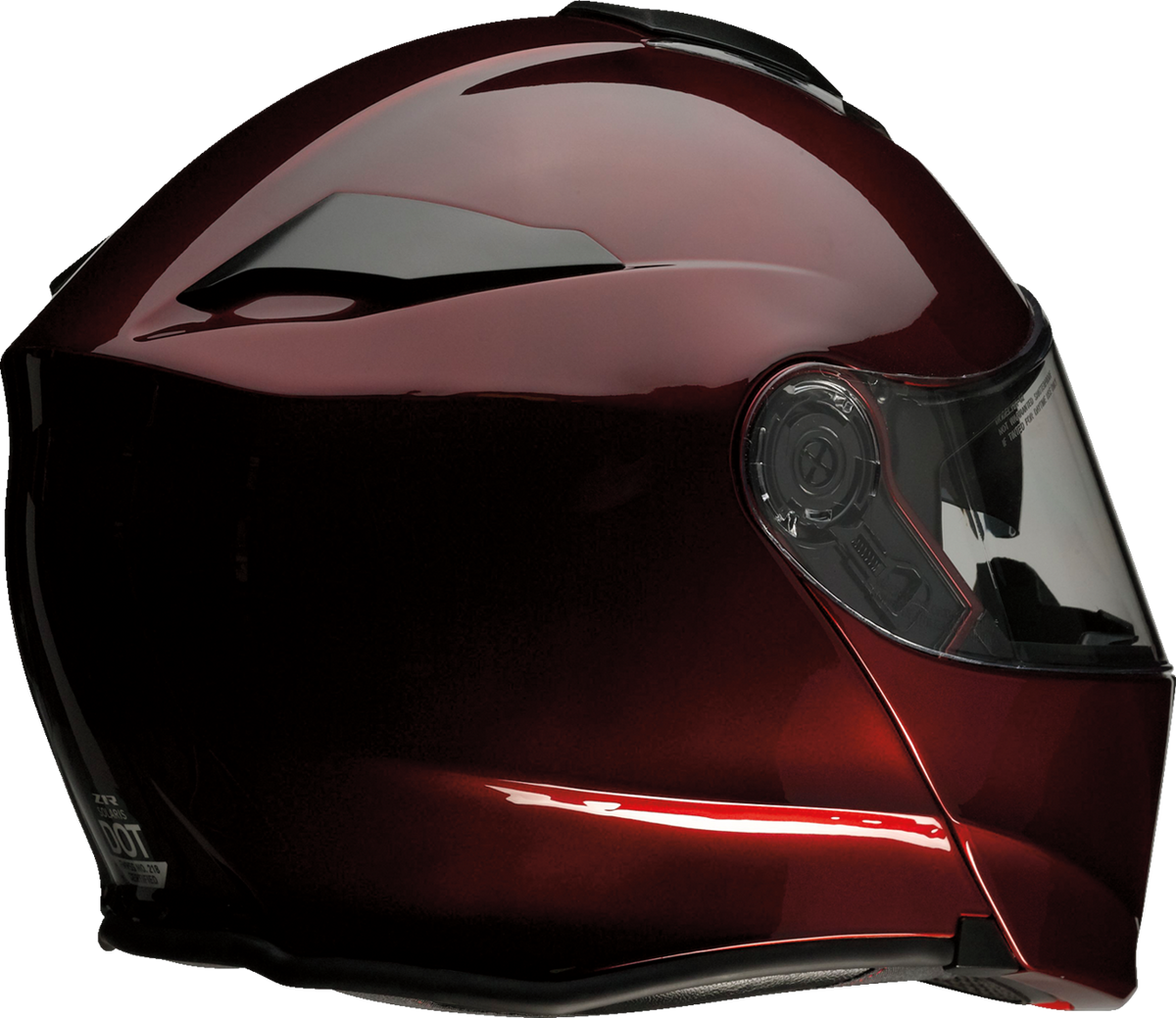 Z1R Solaris 2.0 modular street helmet in solid wine color, medium size, featuring full face and flip-up design.