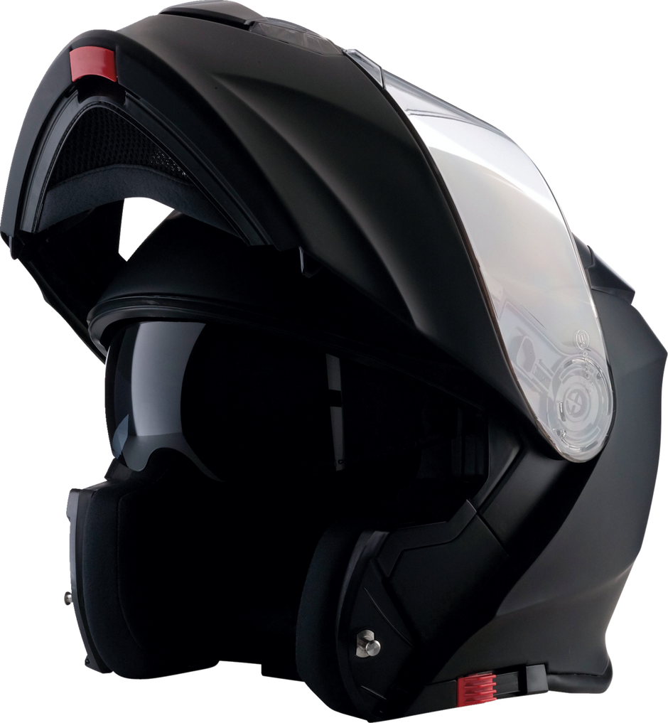 Z1R Solaris 2.0 modular street helmet in solid flat black, large size, with full face and modular design features.