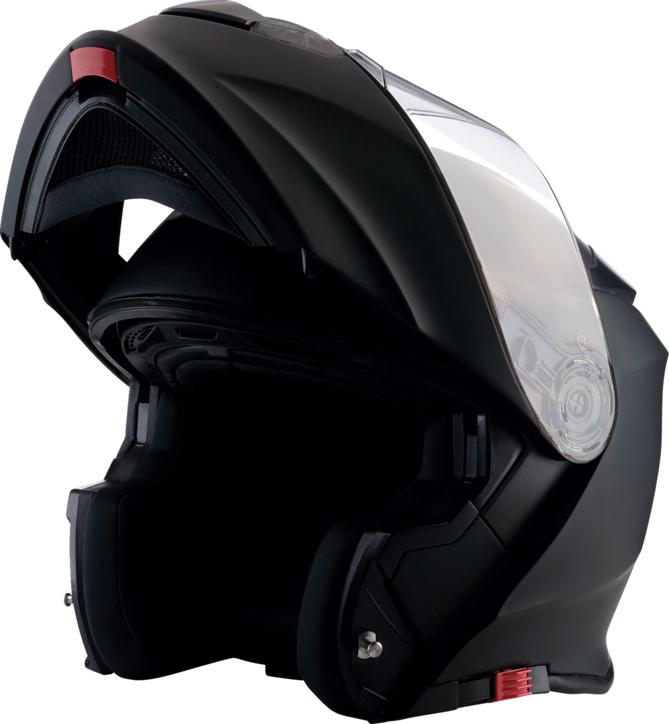 Z1R Solaris 2.0 solid flat black modular street helmet, large size, showing full face and modular design features.