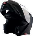 Z1R Solaris 2.0 solid flat black modular street helmet, large size, showing full face and modular design features.