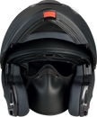Z1R Solaris 2.0 solid flat black street full face modular helmet, large size, with sleek design and ventilation features.