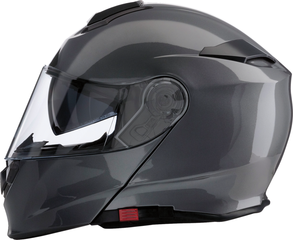 Z1R Solaris 2.0 dark silver modular street full face helmet, XS size, with sleek solid design and open face chin bar.