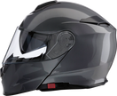 Z1R Solaris 2.0 dark silver modular street full face helmet, XS size, with sleek solid design and open face chin bar.