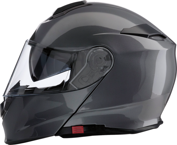 Z1R Solaris 2.0 dark silver modular street full face helmet, XS size, with sleek solid design and open face chin bar.