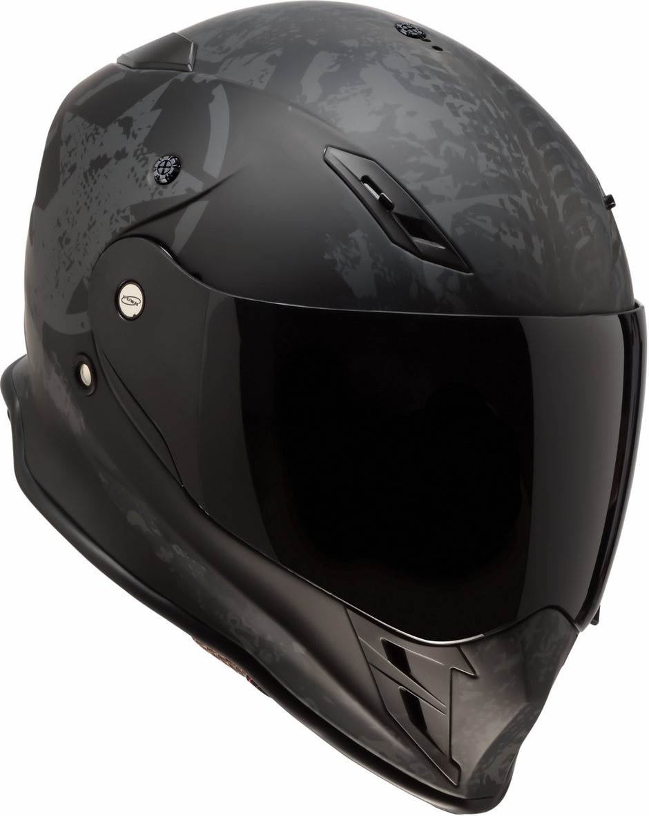 Black Z1R Nemesis Speed Demon street full face adult helmet in XL size, featuring sleek aerodynamic design and clear visor