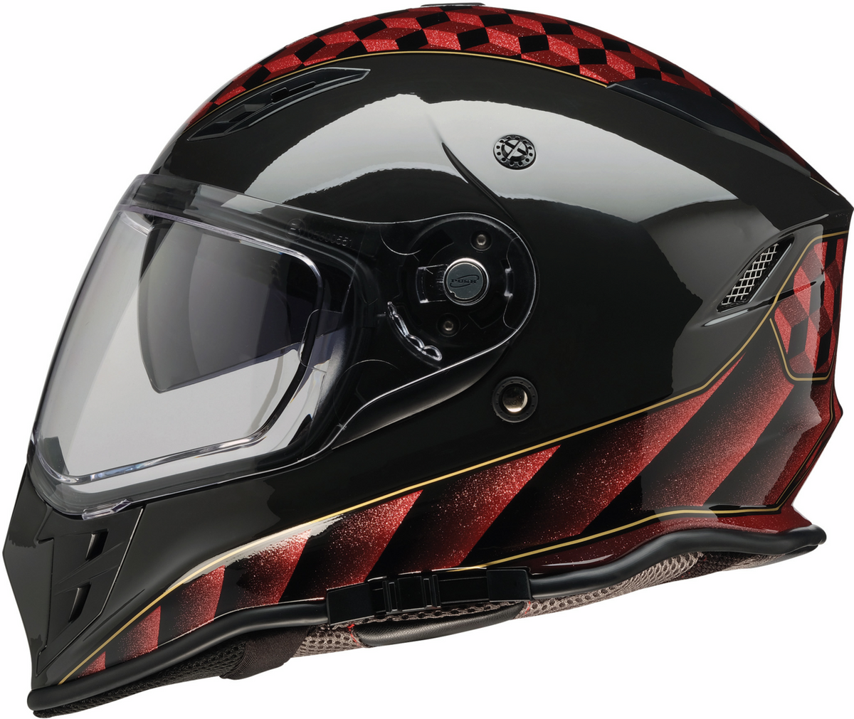 Red Z1R Nemesis Thunderbird street full face helmet for adults, medium size, with aerodynamic design and ventilation features.