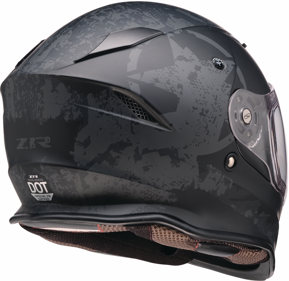 Black Z1R Nemesis Speed Demon full face street helmet in XL size, featuring sleek design and aerodynamic shape.