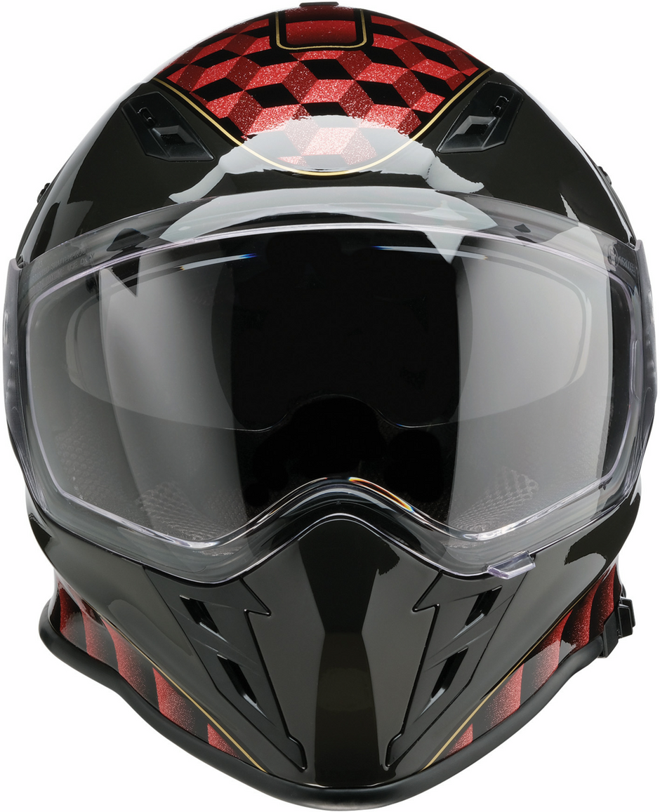 Red Z1R Nemesis Thunderbird street full face helmet for adults, medium size, with sleek aerodynamic design.