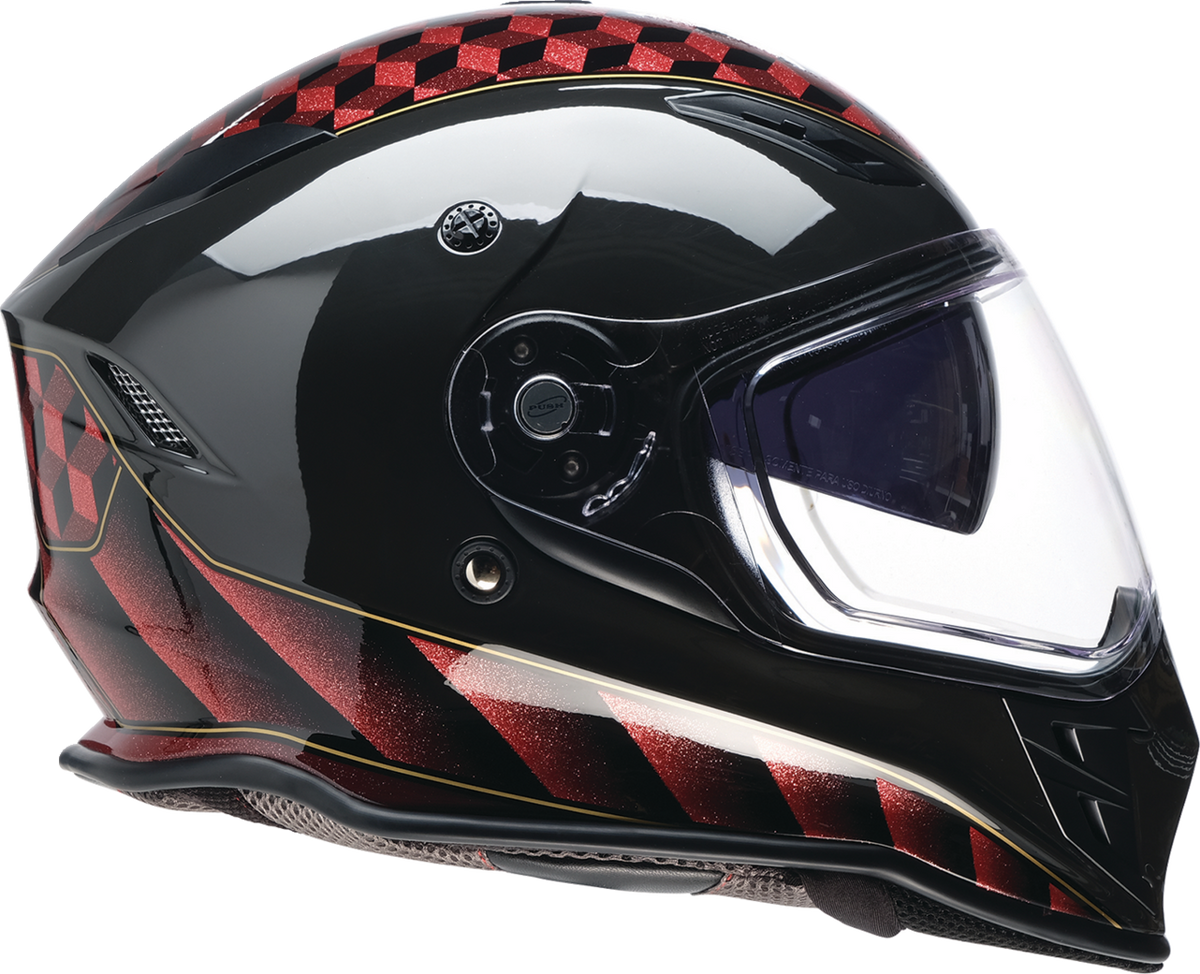 Red Z1R Nemesis Thunderbird street full face helmet in medium size, featuring a sleek design and full face coverage for adults.