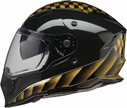 Yellow Z1R Nemesis Thunderbird street full face helmet in XS size, featuring a sleek design and aerodynamic safety features.