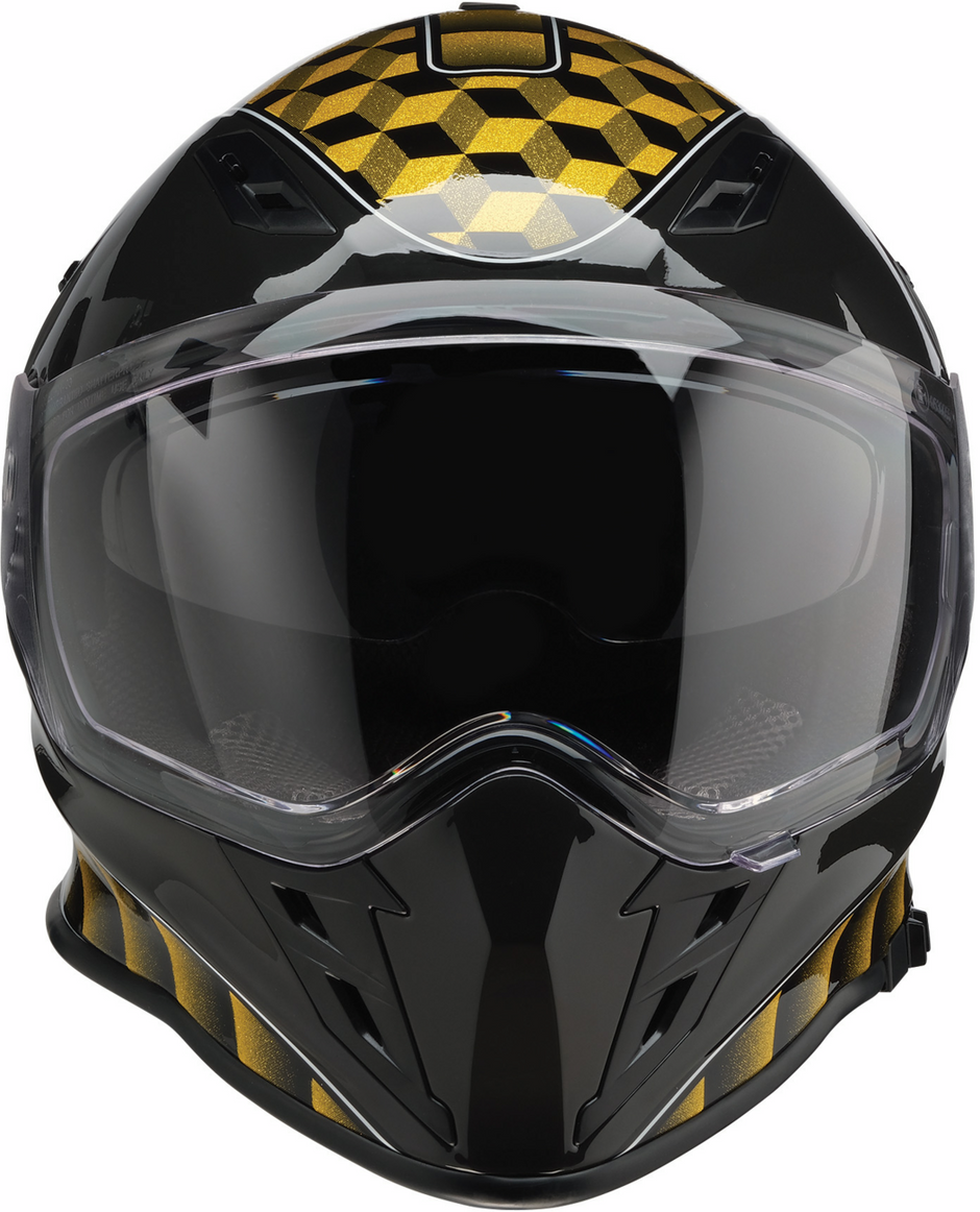 Z1R Nemesis Thunderbird yellow full face street helmet for adults, size XS, featuring a sleek aerodynamic design.