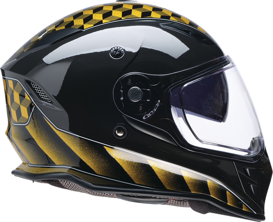 Z1R Nemesis Thunderbird yellow full face street helmet for adults, size XS, with sleek aerodynamic design.