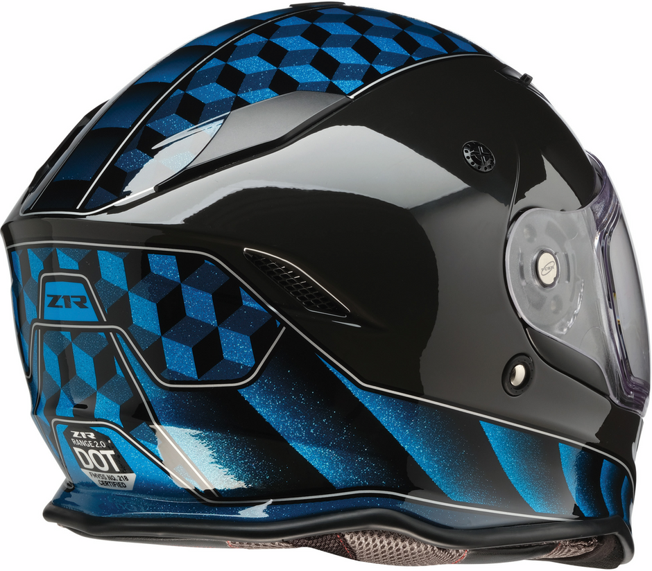 Blue Z1R Nemesis Thunderbird street full-face helmet in XS size, featuring aerodynamic design and clear visor.
