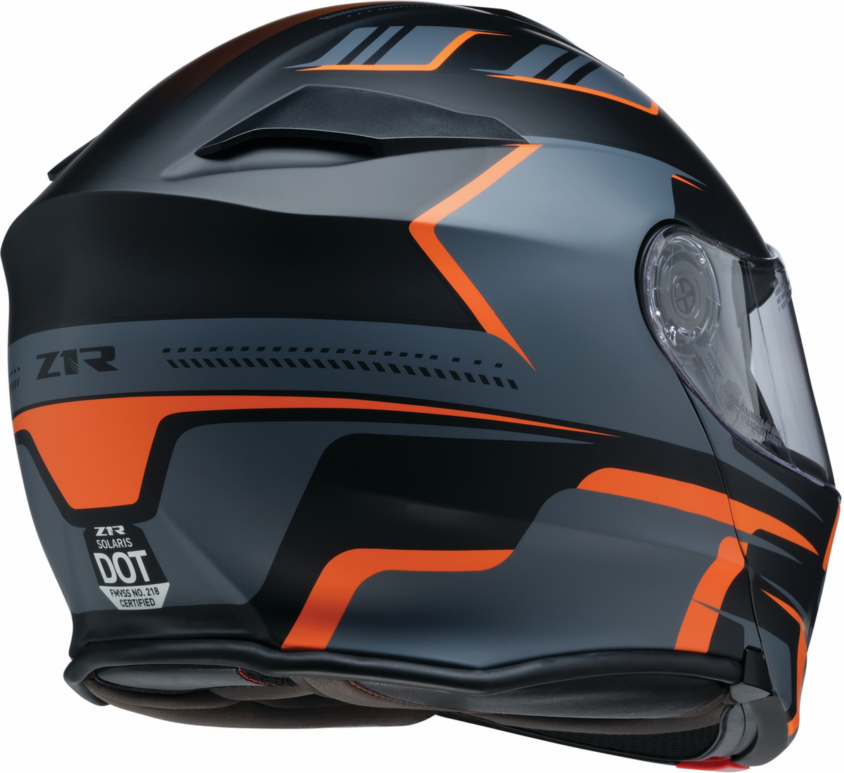 Z1R Solaris 2.0 Slater orange modular street helmet, large size, with full-face and flip-up design, shown from front angle.
