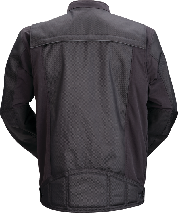 Black Z1R Crossvent jacket in small size, street apparel with a sleek design and zipper details, suitable for casual wear.