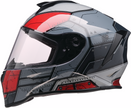 Z1R Youth Warrant 2.0 street full face helmet in black and red, medium size, with aerodynamic design and padded interior.