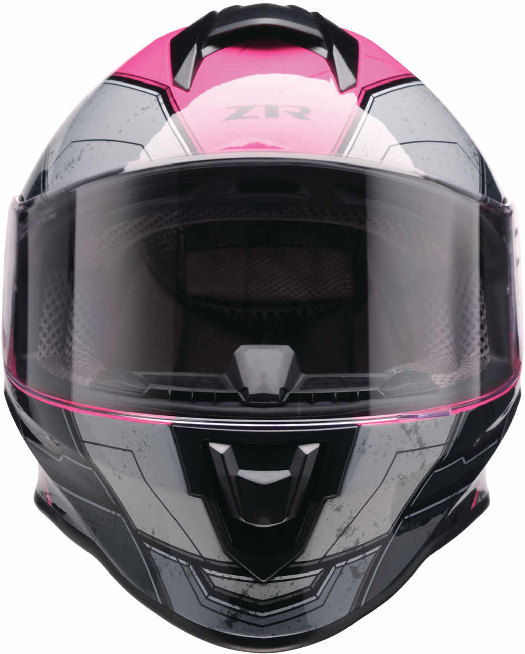 Z1R Youth Warrant 2.0 street full face helmet in black and pink, small size, with vented design and adjustable straps.